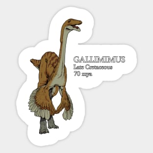 Realistic drawing of Gallimimus Sticker